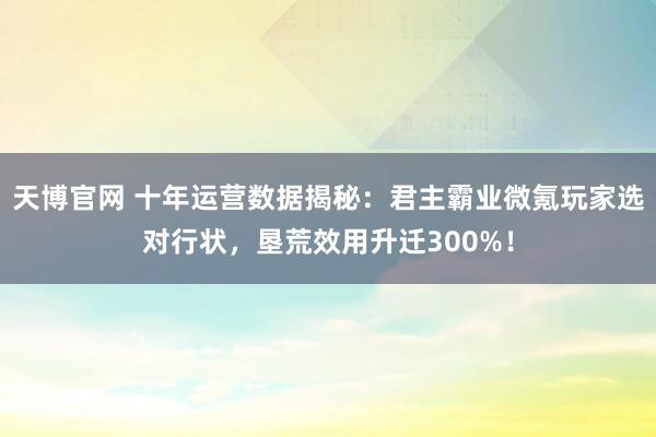 天博官网 十年运营数据揭秘：君主霸业微氪玩家选对行状，垦荒效用升迁300%！