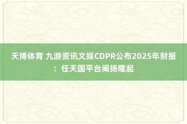 天博体育 九游资讯文娱CDPR公布2025年财报：任天国平台阐扬隆起