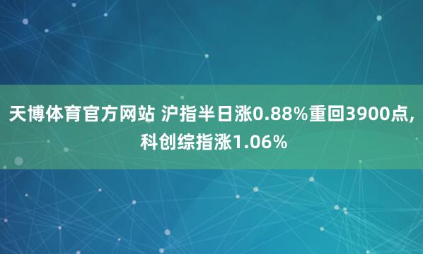 天博体育官方网站 沪指半日涨0.88%重回3900点， 科创综指涨1.06%