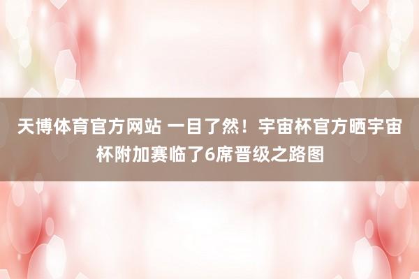 天博体育官方网站 一目了然！宇宙杯官方晒宇宙杯附加赛临了6席晋级之路图