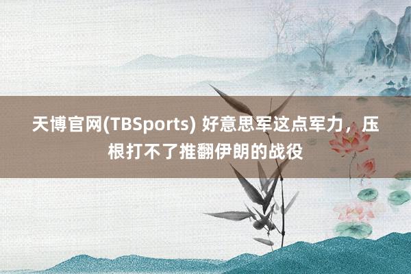 天博官网(TBSports) 好意思军这点军力，压根打不了推翻伊朗的战役