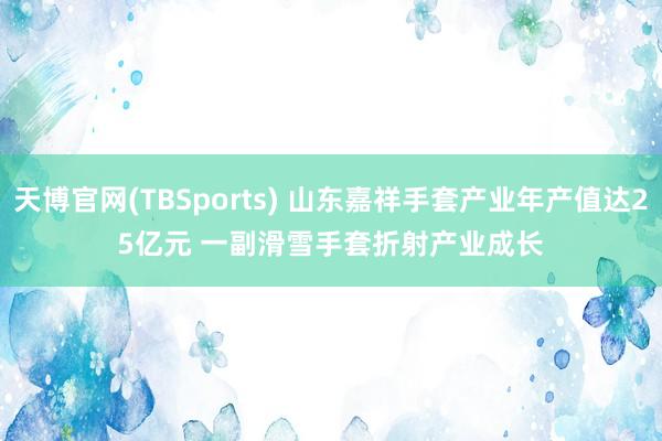 天博官网(TBSports) 山东嘉祥手套产业年产值达25亿元 一副滑雪手套折射产业成长