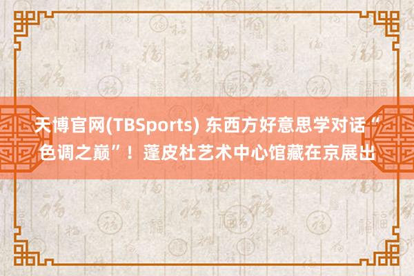 天博官网(TBSports) 东西方好意思学对话“色调之巅”！蓬皮杜艺术中心馆藏在京展出