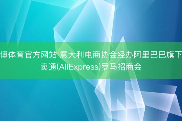 天博体育官方网站 意大利电商协会经办阿里巴巴旗下速卖通(AliExpress)罗马招商会