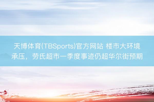 天博体育(TBSports)官方网站 楼市大环境承压，劳氏超市一季度事迹仍超华尔街预期