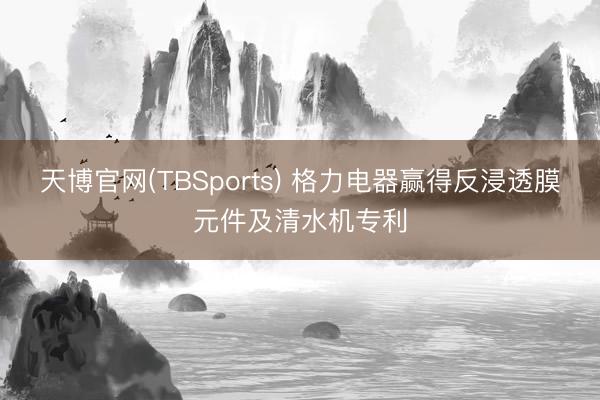天博官网(TBSports) 格力电器赢得反浸透膜元件及清水机专利
