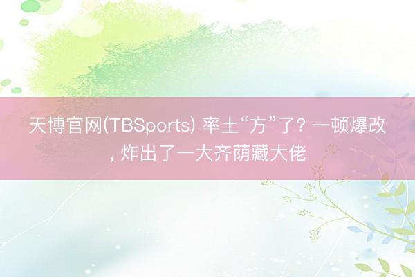 天博官网(TBSports) 率土“方”了? 一顿爆改， 炸出了一大齐荫藏大佬